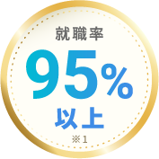就職率95％以上
